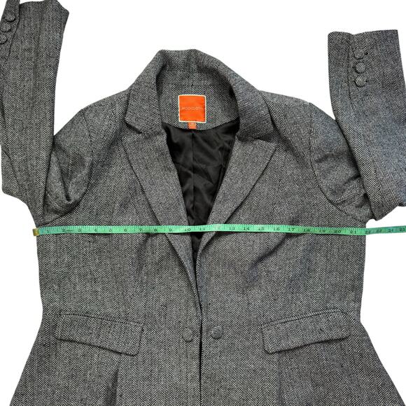 MODCLOTH Herringbone Wool Blend Double Button Blazer Size 1X Black White Womens - Picture 9 of 11